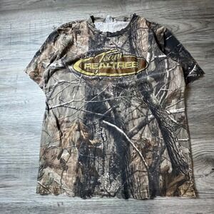 Realtree T-Shirt Mens XL Brown Camo Team Realtree Graphic Short Sleeve K86